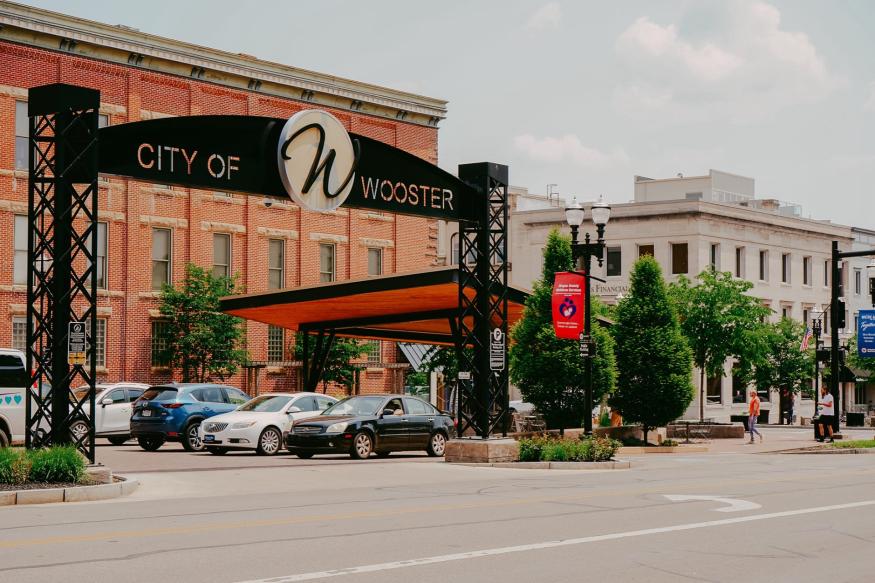 Downtown retail district of Wooster, Ohio