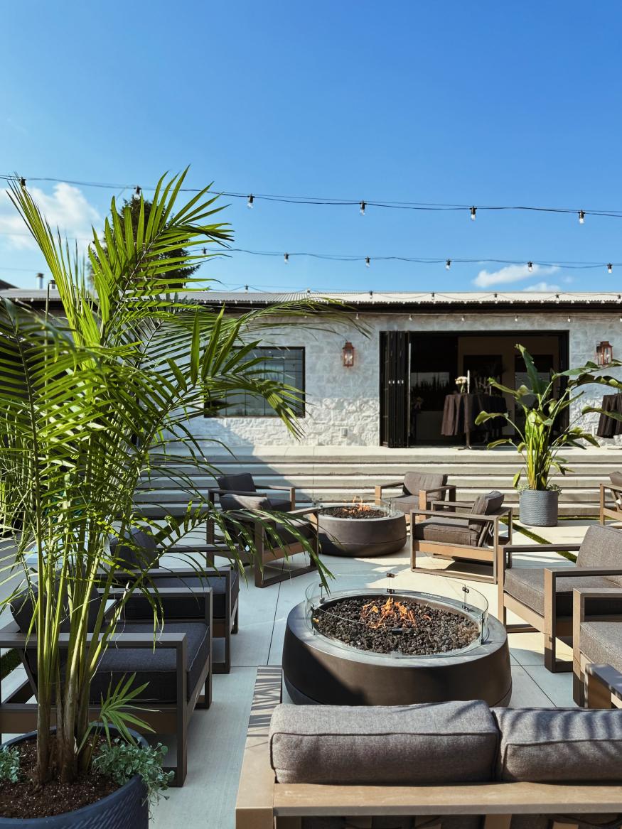 courtyard in the summer