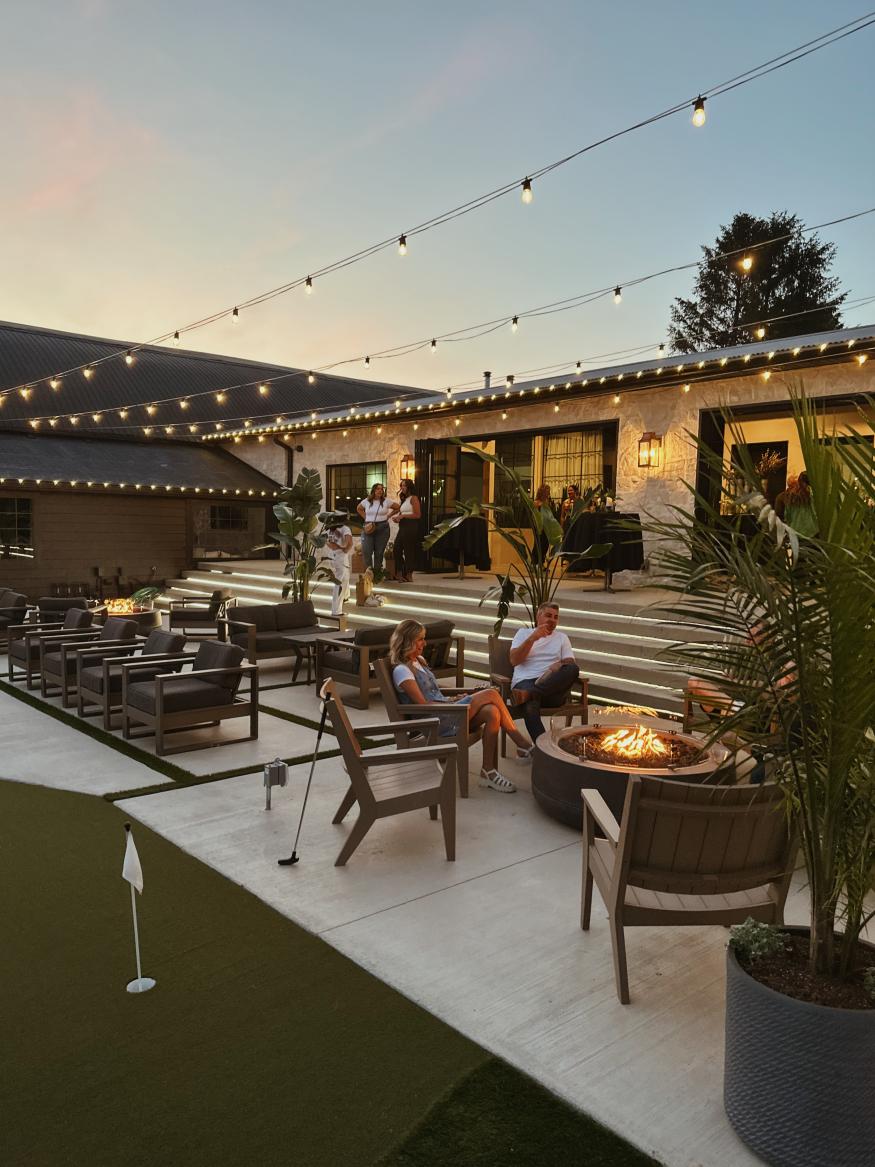 courtyard in the evening
