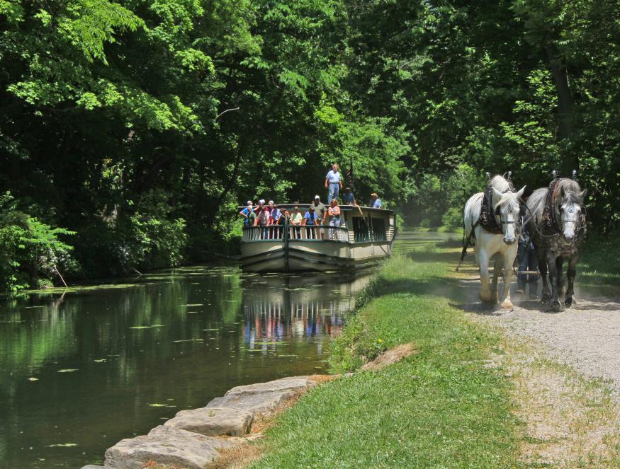 Canal Boat on a restored section of the Ohio & Erie Canal