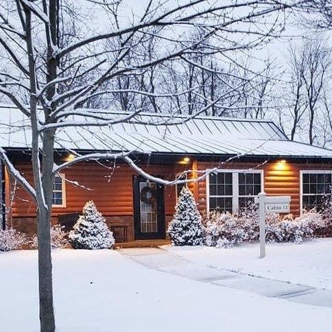 cabin n the snow