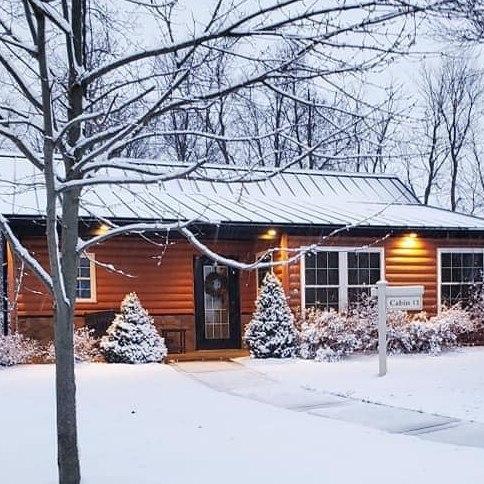 cabin n the snow