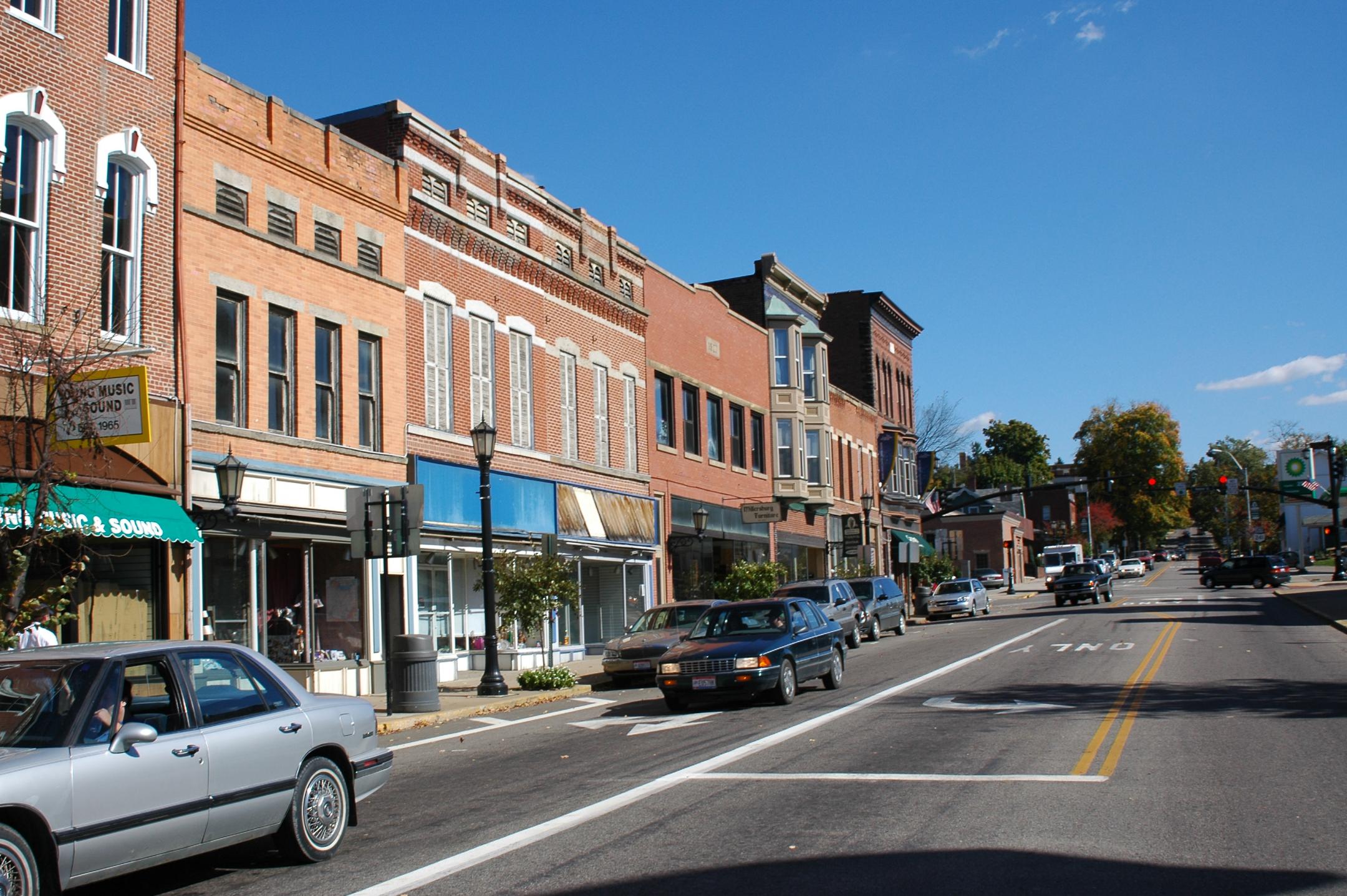 Street view down Jackson Street in Millersburg, OH
