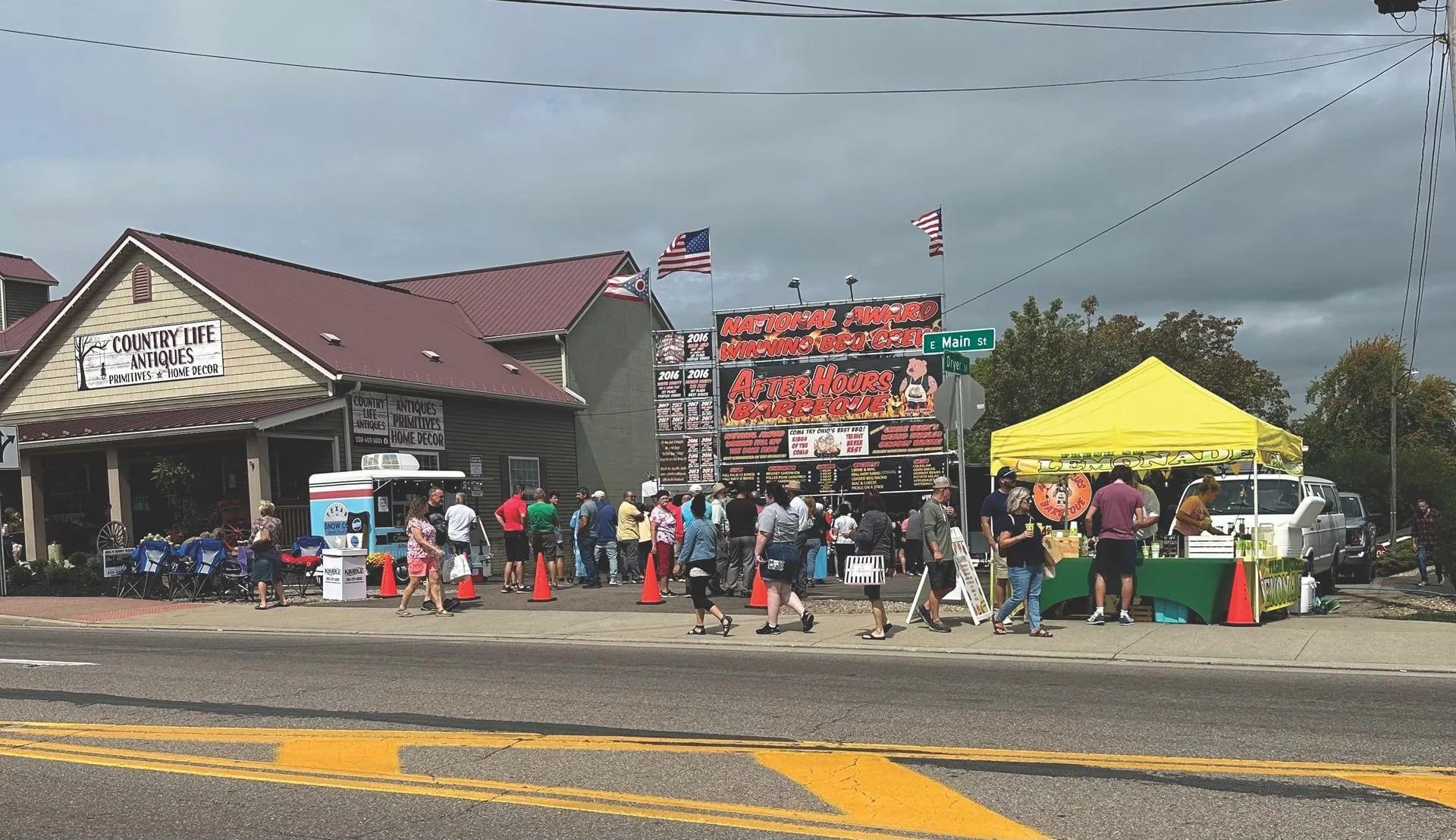 Downtown Berlin, Ohio during Harvest Fest and Rib Cook Off