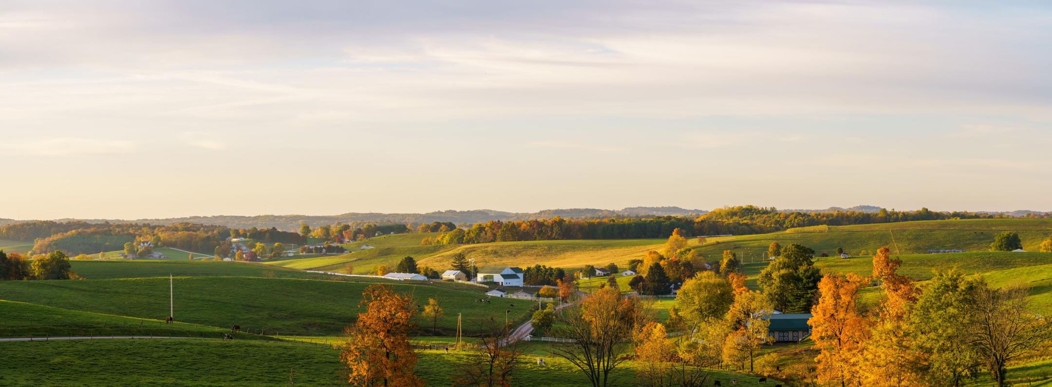 Panographic fall countryside of Amish Country Ohio