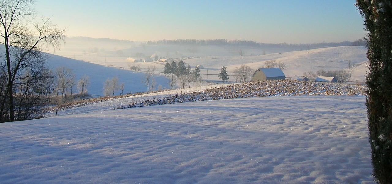 Winter countryside in Amish Country